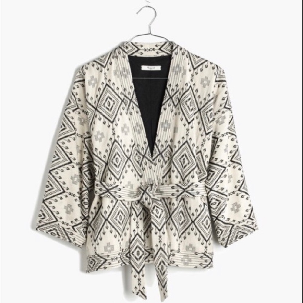 MADEWELL Arrowhead Jacquard Kimono Wrap Jacket - Medium